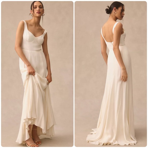 Reformation Womens Lecce Bridal Wedding Prom Cocktail Maxi Dress Size 6 Ivory - Picture 1 of 10